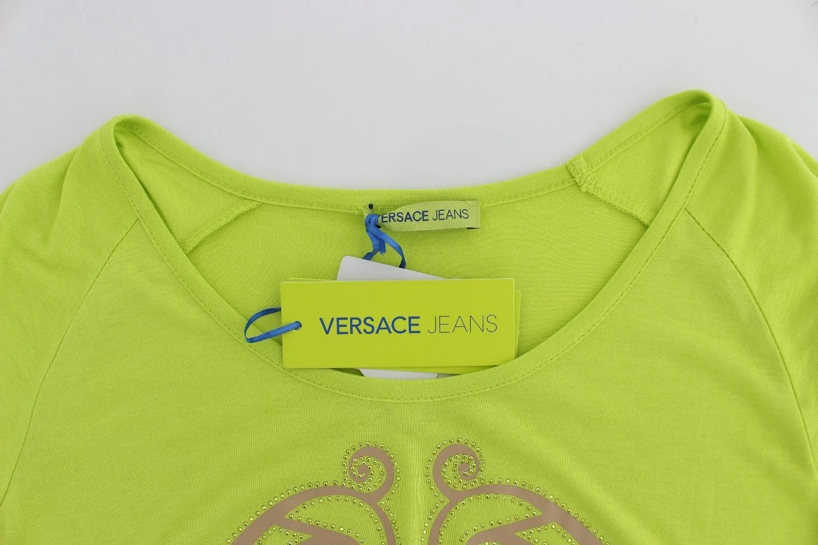 Yellow Crew-neck Studded T-shirt