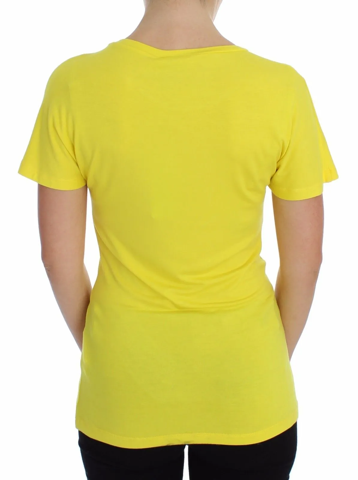 Yellow Crewneck Studded T-shirt