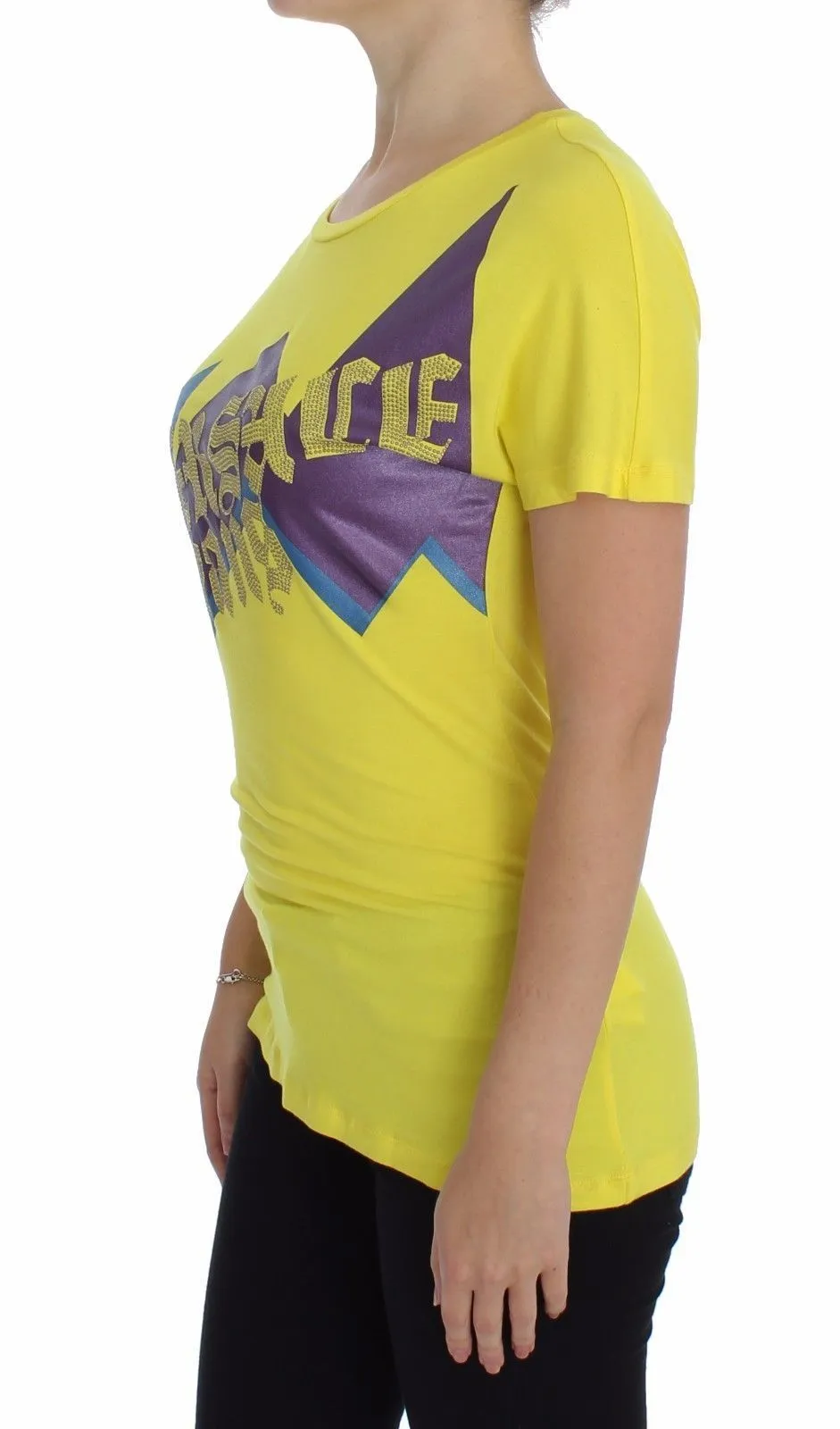 Yellow Crewneck Studded T-shirt