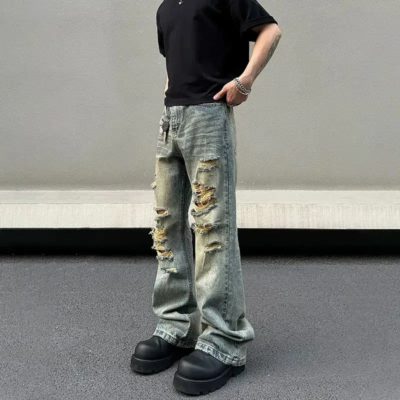 Yellow Mud Ripped Jeans