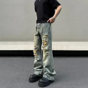 Yellow Mud Ripped Jeans