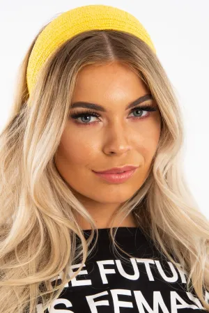Yellow Woven Wide Headband - Aaisha