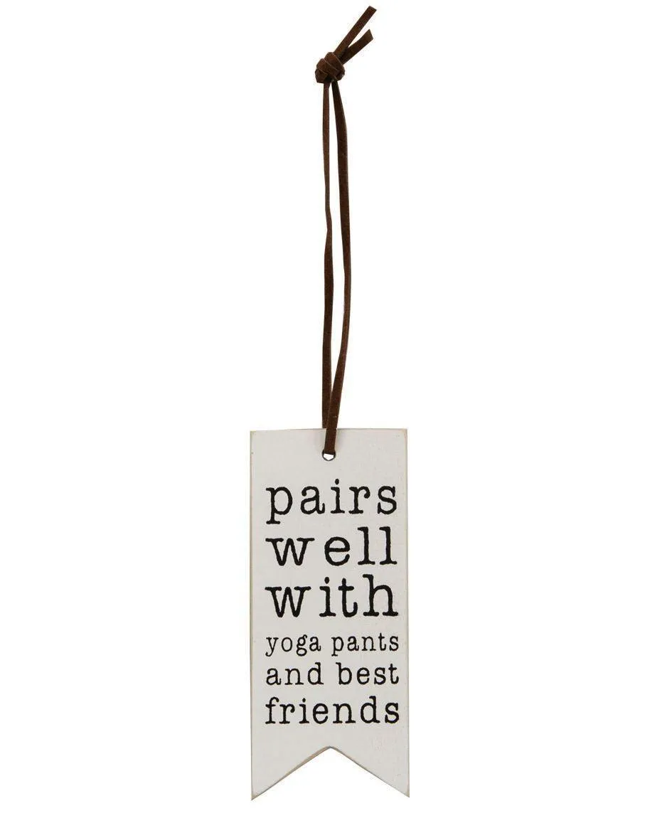 Yoga Pants and Best Friends Wine Tag, Set/3