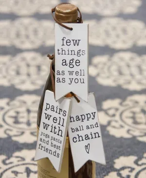 Yoga Pants and Best Friends Wine Tag, Set/3