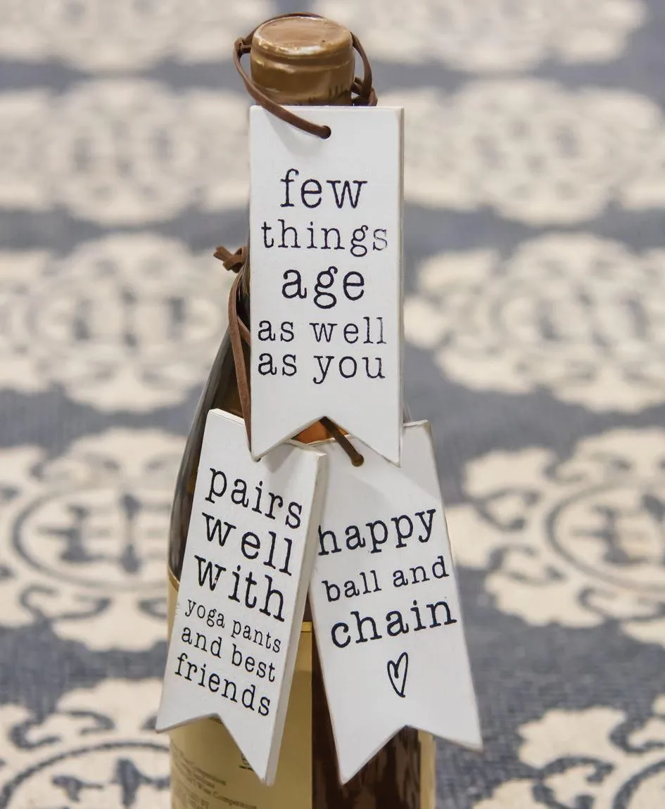 Yoga Pants and Best Friends Wine Tag, Set/3