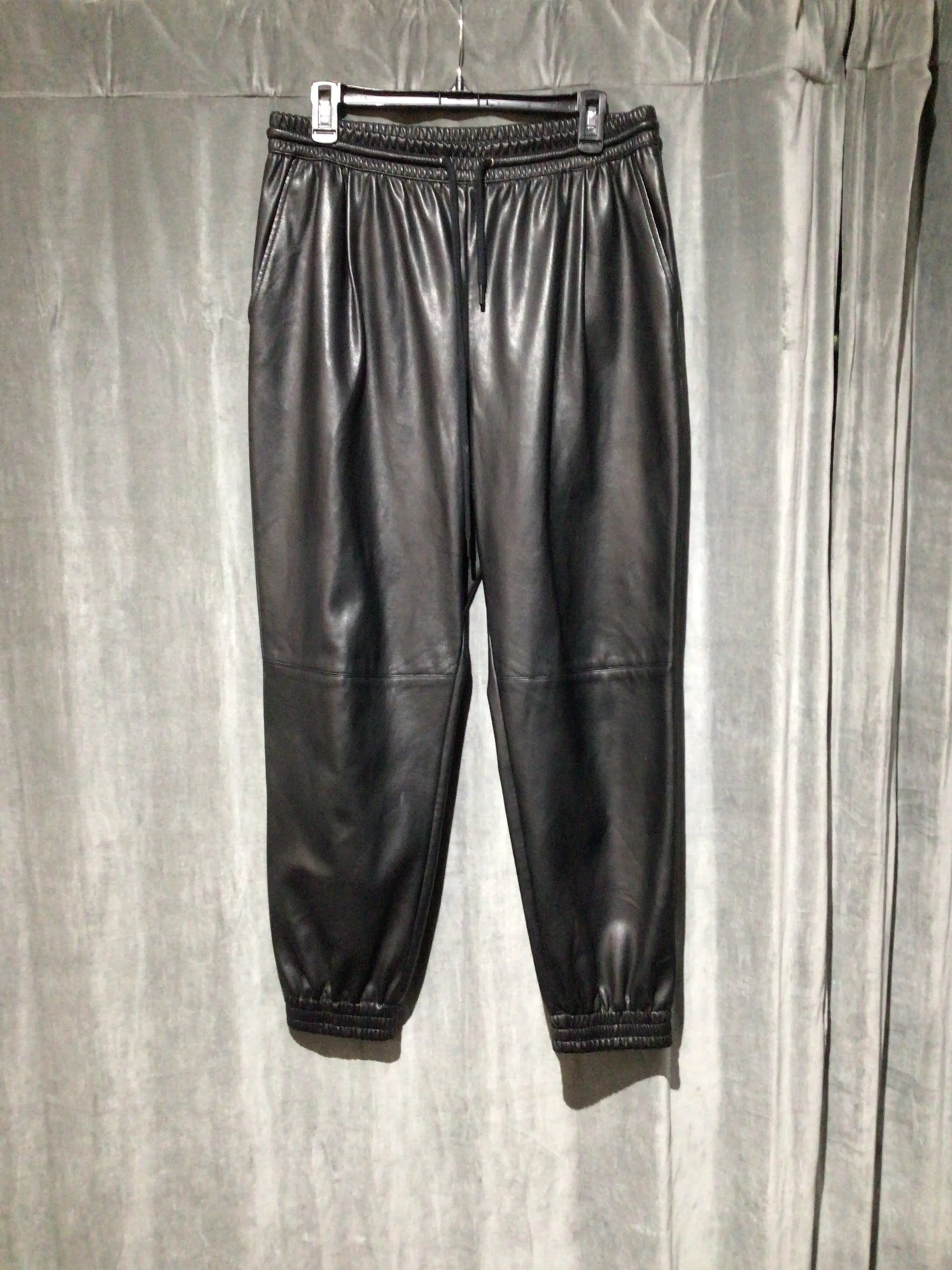 Zara Black faux leather Joggers