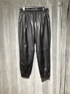 Zara Black faux leather Joggers